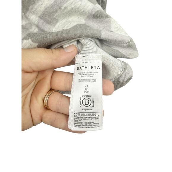 Athleta Balance Printed Dress XS X-SMALL Heather Grey Camo Lux Zip Pocket - Picture 3 of 7